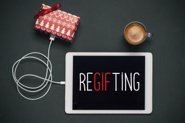 hediye ve metin bir tablet regifting