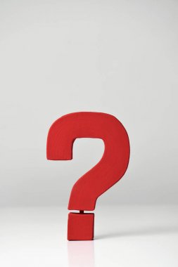 red three-dimensional question mark clipart