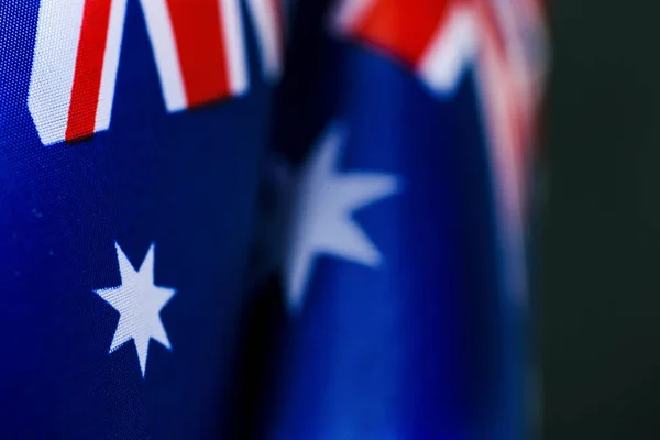 Närbild av några australiska flaggor — Stockfoto
