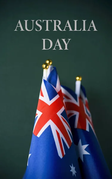 Bandiere di australia e testo australia giorno — Foto Stock