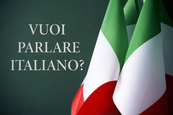 Question do you want to speak italian, in italian — Stock Photo, Image