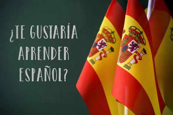 Pergunta você quer aprender espanhol, em espanhol — Fotografia de Stock