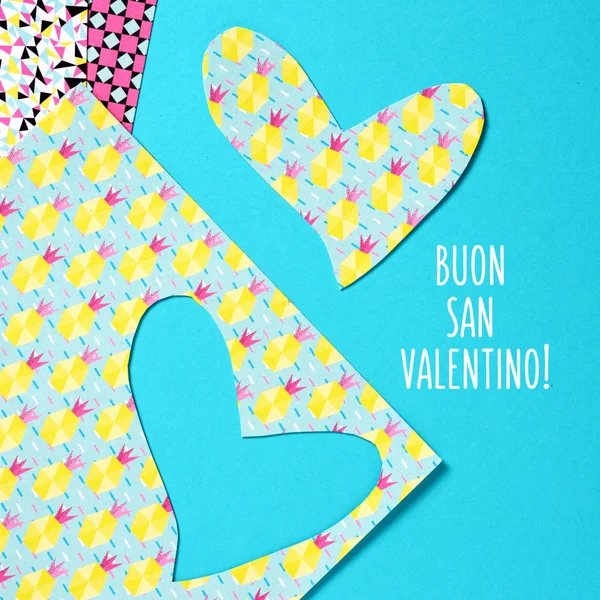 Buon san valentine, happy valentine day in Italian — Stock Photo, Image