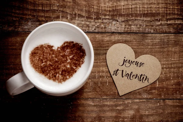 Alegre San Valentín, feliz día de San Valentín en francés —  Fotos de Stock