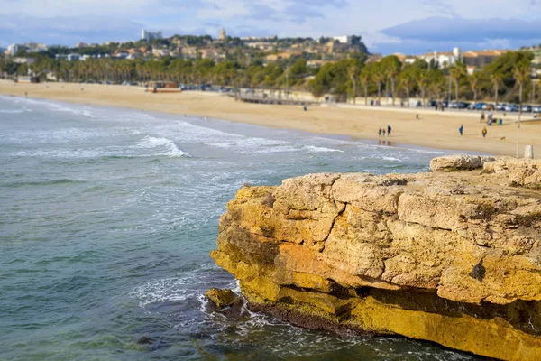 Plaży Arrabassada w Tarragona, Spain, zimą — Zdjęcie stockowe