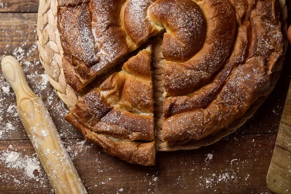 Ensaimada, en bakelse typisk för Mallorca, Spanien — Stockfoto