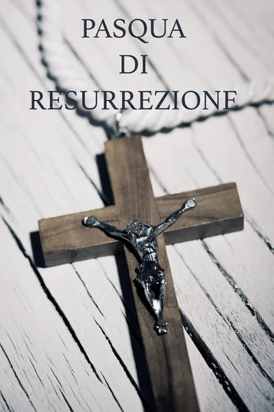 Text pasqua di resurrezione, easter in italian — 스톡 사진