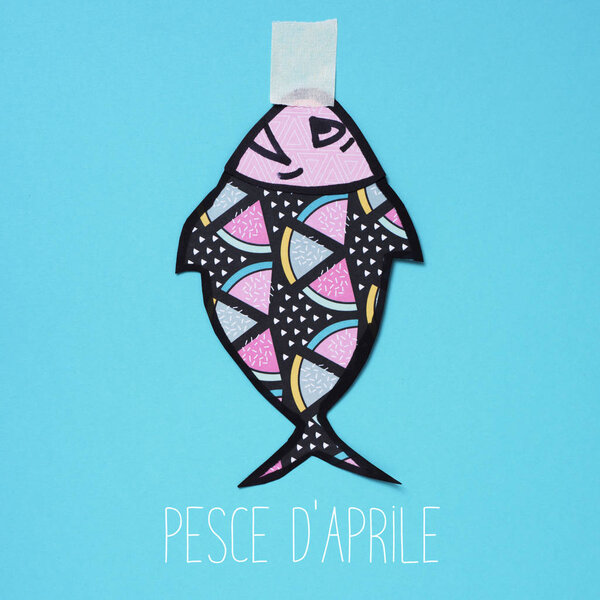 Text pesce d aprile, april fools day in italian Royalty Free Stock Photos