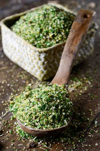 Mistura de sopa de legumes com sêmola — Fotografia de Stock