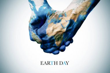 (Nasa tarafından döşenmiş metin earth hour ve dünya harita)