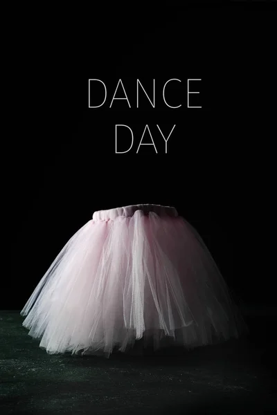 Pink tutu and text dance day — Stock Photo, Image