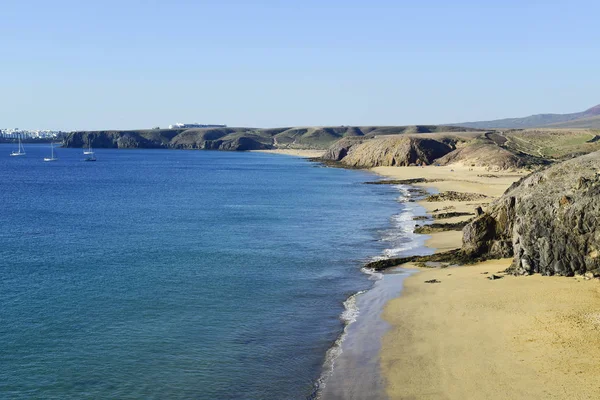 Plaży Mujeres w Lanzarote, Wyspy Kanaryjskie, Hiszpania — Zdjęcie stockowe