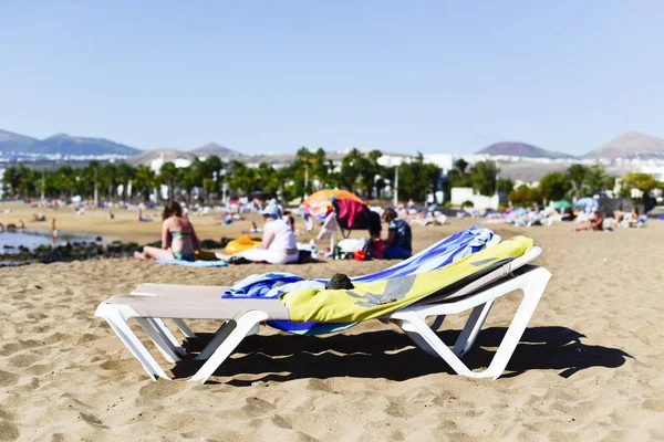 Pláž Playa de Matagorda v Lanzarote, Španělsko — Stock fotografie