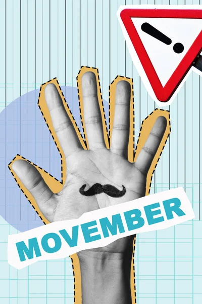 Text movember in a contemporary collage — ストック写真