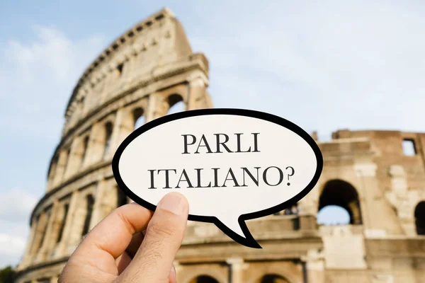 Question do you speak Italian, in Italia — Stock Photo, Image