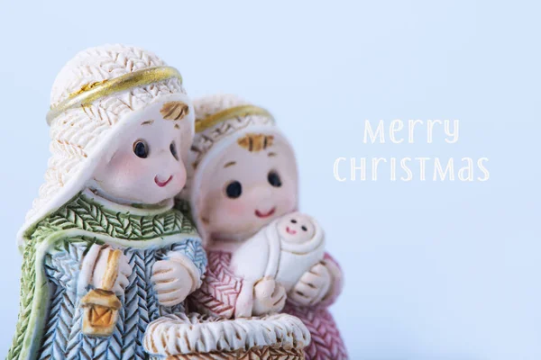 Holy family and text merry christmas — Stock Photo, Image