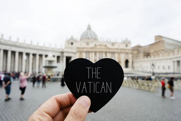 Texto do Vaticano na Praça São Pedro, no Vaticano — Fotografia de Stock