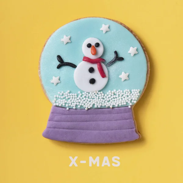 Χριστουγεννιάτικο μπισκότο και κείμενο — Φωτογραφία Αρχείου