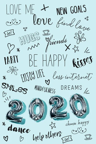 Liczba 2020 i niektóre postanowienia noworoczne — Zdjęcie stockowe