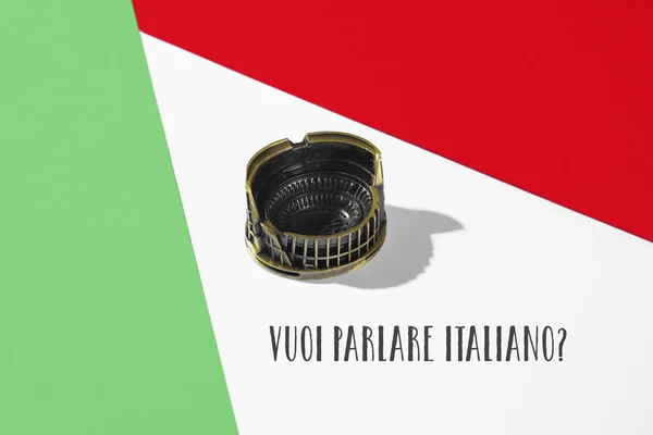 Питання ви хочете говорити італійською, італійською — стокове фото