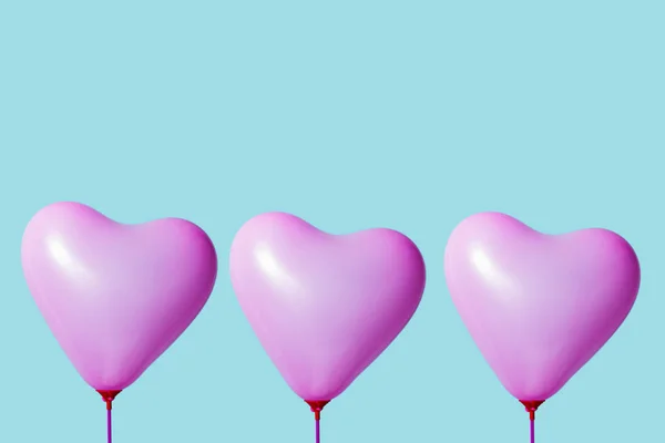 Palloncini rosa a forma di cuore — Foto Stock