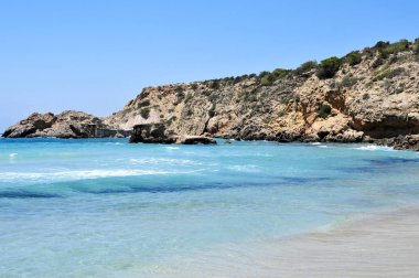 Cala Tarida beach in Ibiza Island, Spai clipart