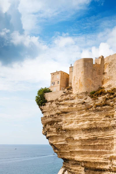 Uma Vista Pitoresca Ville Haute Cidade Velha Bonifacio Corse França — Fotografia de Stock