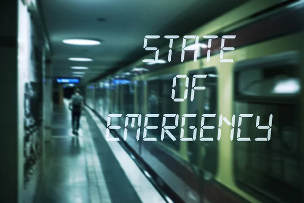 Subway Train Platform Only Person Background Motion Effect Text State — Stock Photo, Image