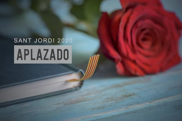 Texto Sant Jordi 2020 Pospuesto Castellano Para Fiesta San Jorge — Foto de Stock