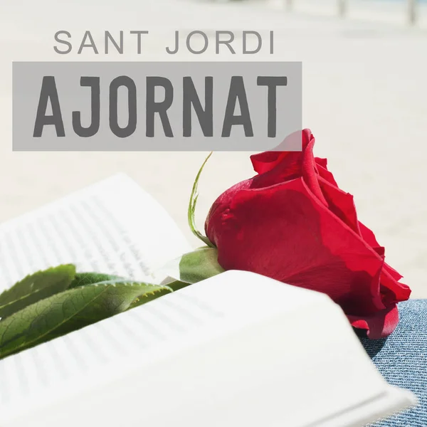 Testo Sant Jordi Posticipato Scritto Catalano Festa San Giorgio Quando — Foto Stock