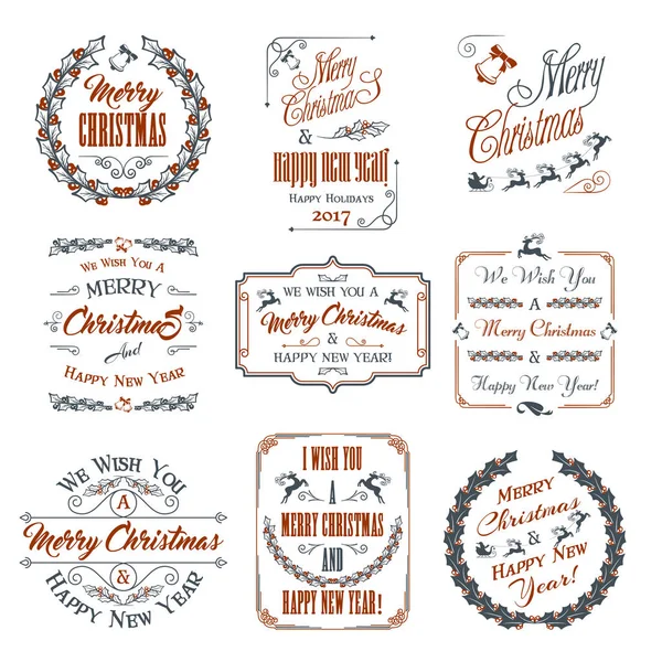 Ensemble d'éléments de Noël — Image vectorielle