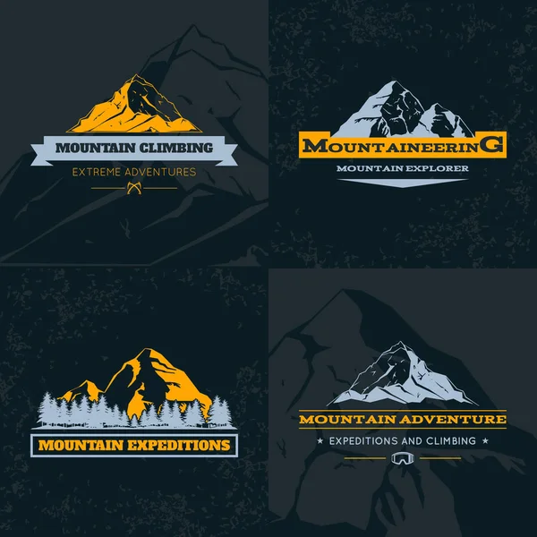 Montaña emblema plantilla conjunto — Archivo Imágenes Vectoriales