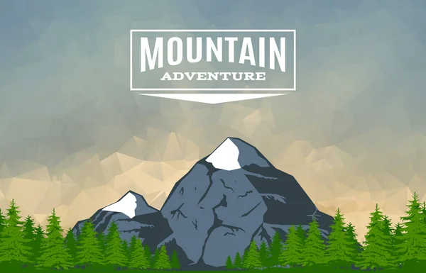 Paisaje con pico de montaña 3 — Vector de stock