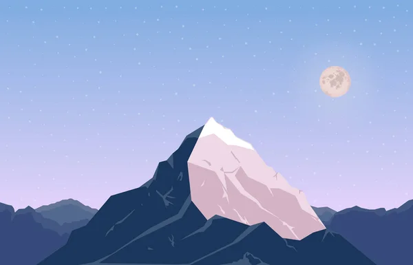 Paysage avec pic de montagne 6 — Image vectorielle