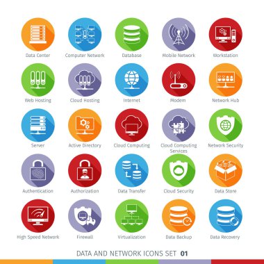 01 modern düz Icons Set
