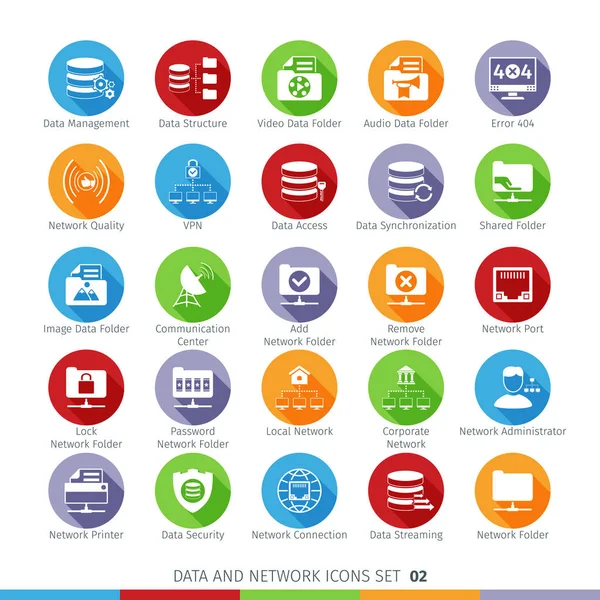 Conjunto de iconos planos modernos 02 — Archivo Imágenes Vectoriales