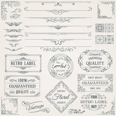 Retro kaligrafi tasarım Elements2