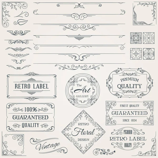 Elementos de diseño caligráfico retro 2 — Archivo Imágenes Vectoriales