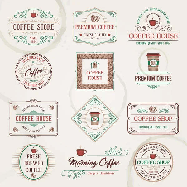 Retro Coffee Labels — Stock Vector