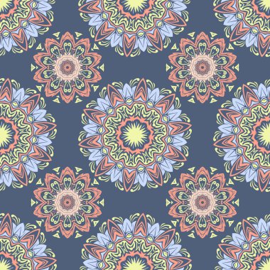 Etnik çiçek sorunsuz pattern4