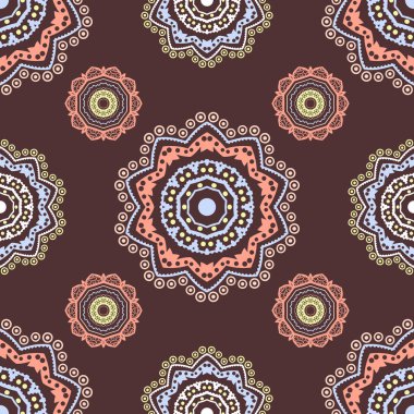 Etnik çiçek sorunsuz pattern5