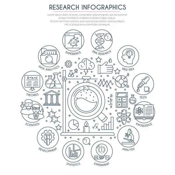 Araştırma ve analiz Infographics — Stok Vektör