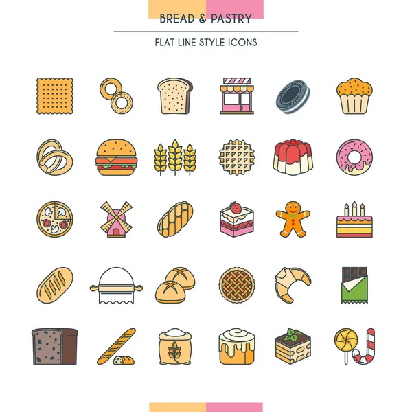 Pan y pastelería — Vector de stock