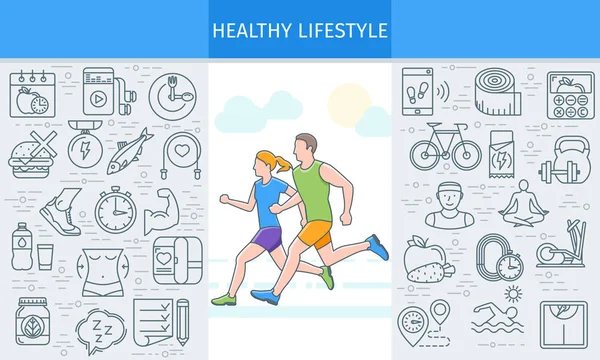 Healthy lifestyle banner2 — Stock Vector