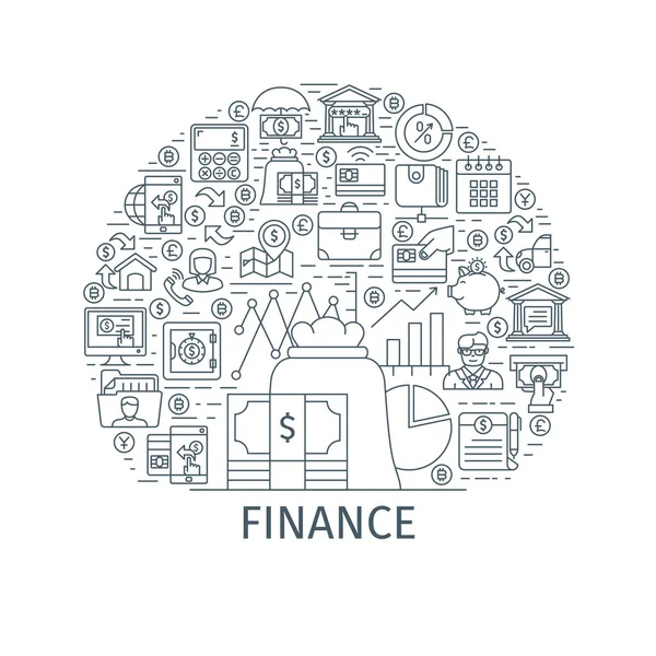 Finance concept de ligne mince — Image vectorielle