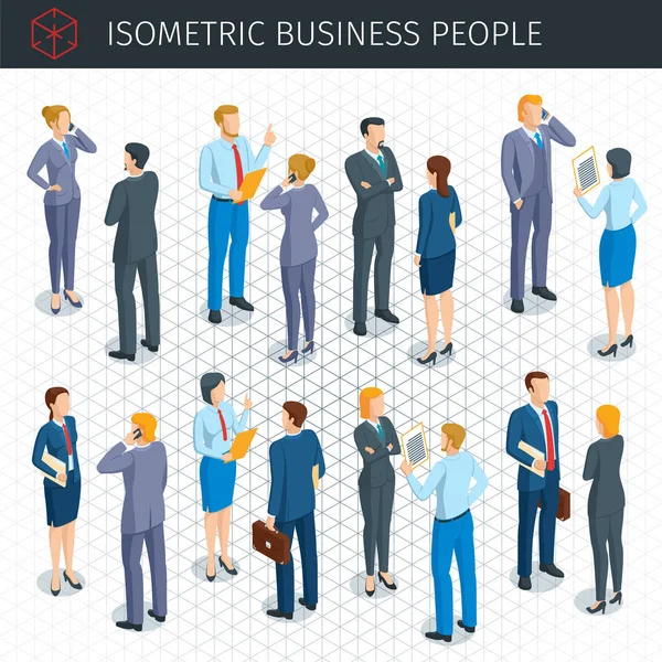 Gente de negocios isométricos — Vector de stock