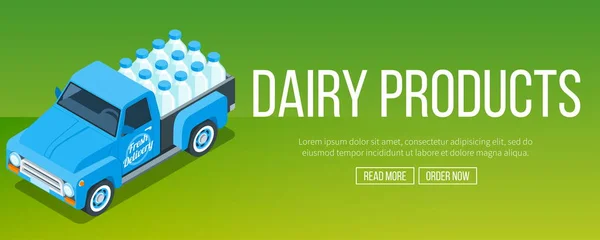Consegna camion latte — Vettoriale Stock