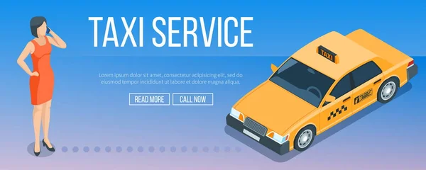 Taksi hizmeti afiş — Stok Vektör