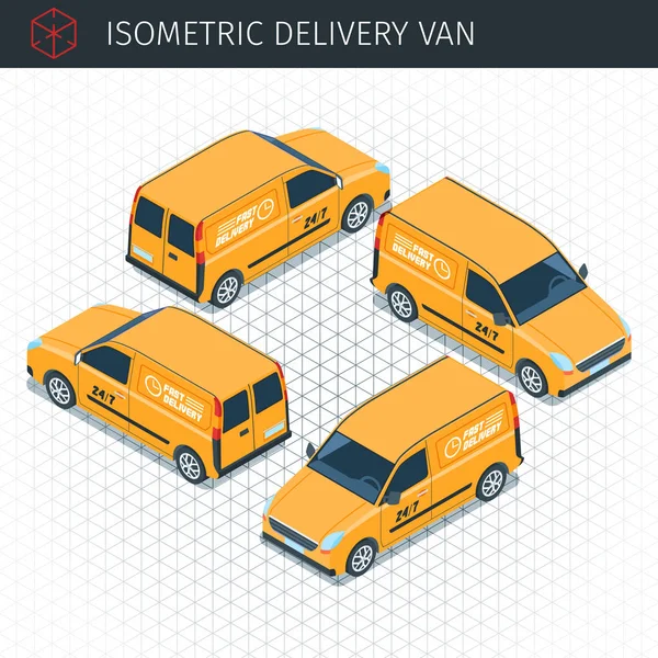 Izometrik teslim van — Stok Vektör