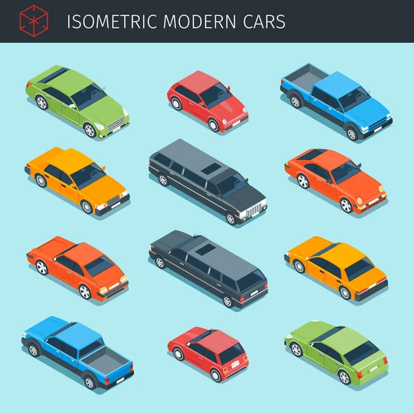Coleção de carros isométricos —  Vetores de Stock